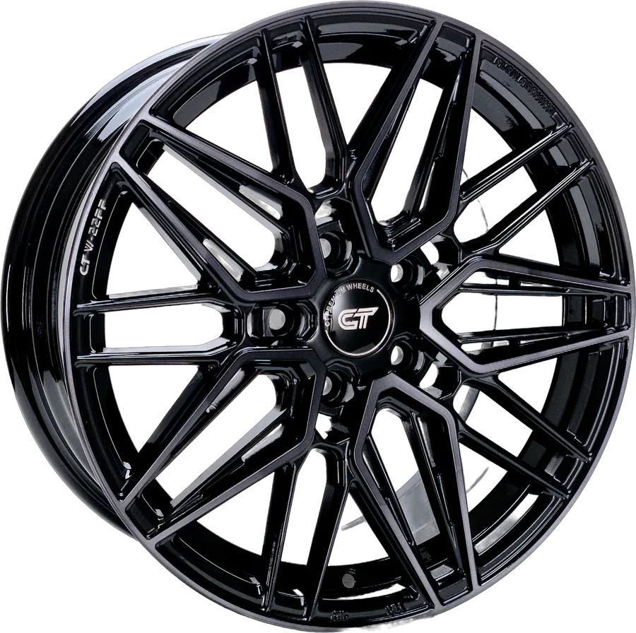 CFF022 GlossBlack 2-piece forged rim, 17×7.5 · 5×113 · ET38